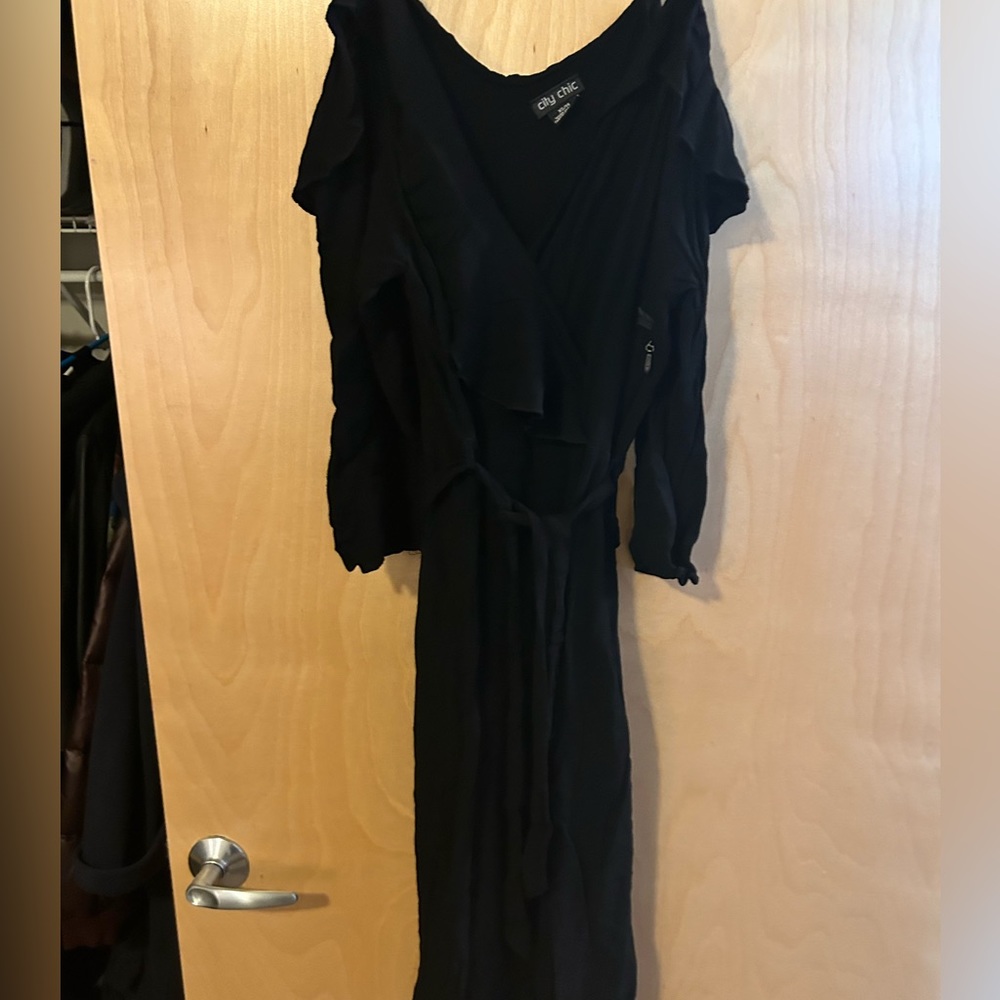 City chic wrap dress off the shoulder